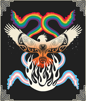 Phoenix and flames graphic designed for the Out of the Ashes event. 